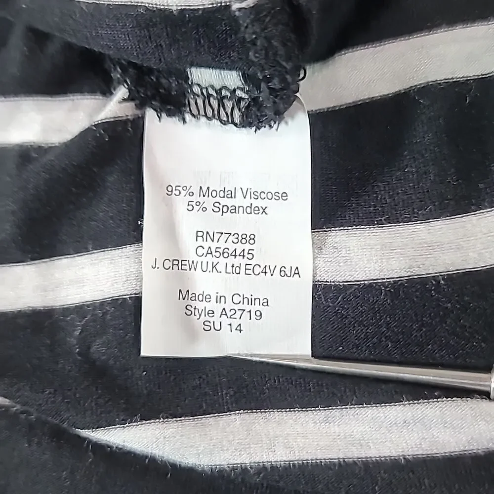 J. Crew Womens Black White Striped Scoop Neck Racerback Maxi Tank Dress‎ Size M